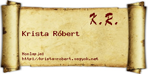 Krista Róbert névjegykártya