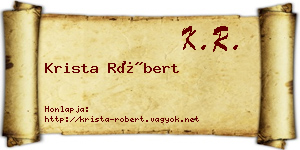 Krista Róbert névjegykártya